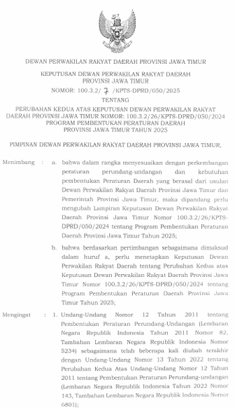 Perubahan Kedua atas Kep DPRD Propemperda (SALINAN)