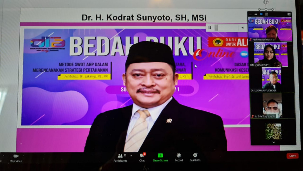 Bedah Buku Karya Alumni DIA Untag 1945 Surabaya, Kodrat Sunyoto: Bentuk Pengabdian Intelektual