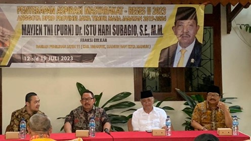 Reses hari kedua Ketua Komisi A DPRD Provinsi Jatim, Mayjen TNI (Purn) Dr. Istu Hari Subagio, S.E, M.M