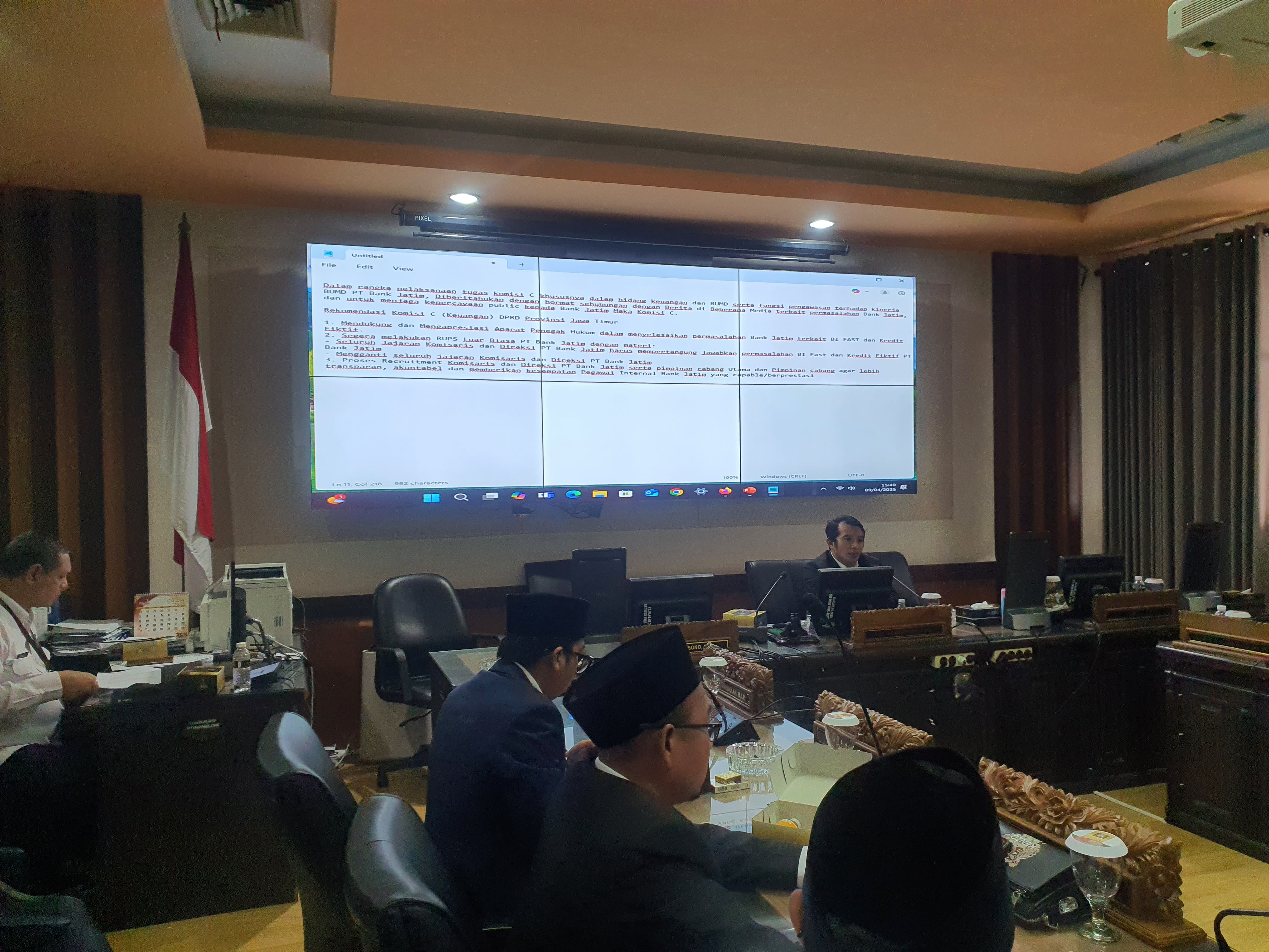 Komisi C Rekomendasikan Gubernur Khofifah Gelar RUPS-LB dan Mengganti Seluruh Komisaris dan Direksi Bank Jatim