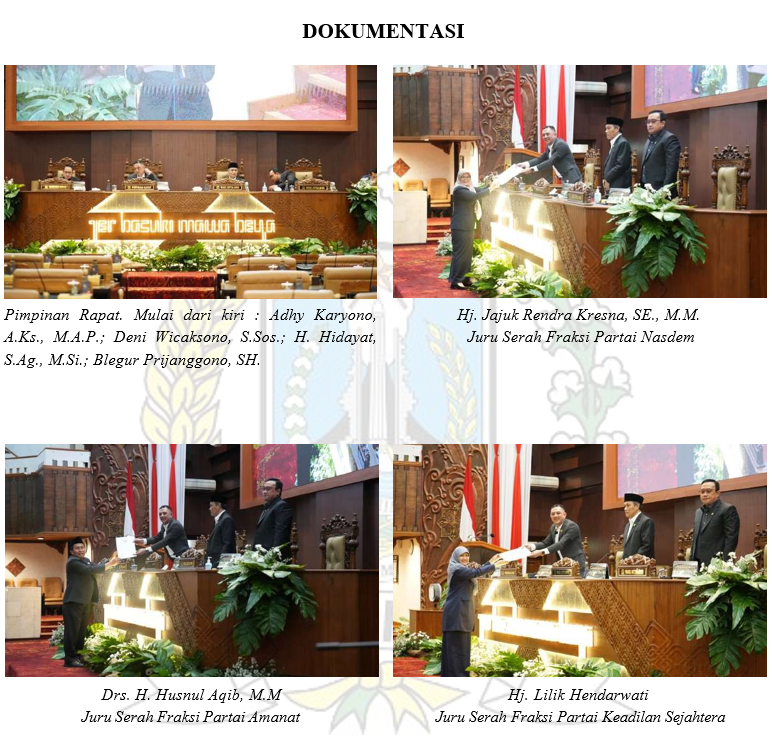 RAPAT PARIPURNA INTERNAL PENYAMPAIAN PANDANGAN FRAKSI DAN ANGGOTA DPRD LAINNYA ATAS RANCANGAN PERDA TENTANG PENYELENGGARAAN PELINDUNGAN PEREMPUAN DAN ANAK