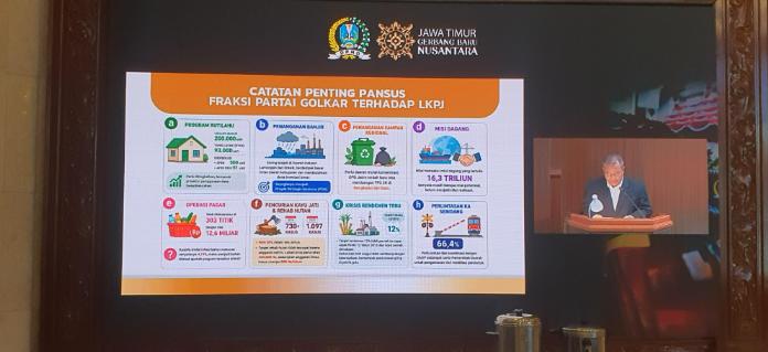 Golkar DPRD Jatim Minta Evaluasi BUMD dan Program Kemiskinan dalam LKPJ Gubernur 2025