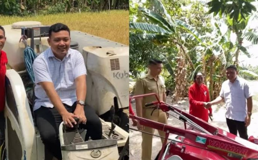 Fuad Bernardi Salurkan Traktor untuk Petani Sukolilo Surabaya